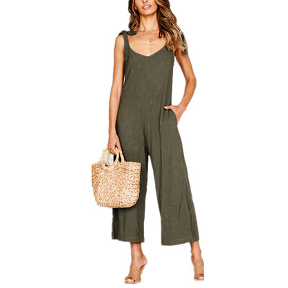 Women's High Waist Wide-Leg Overalls – Loose Fit Casual Pants