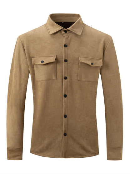 Men's Suede Lapel Jacket | Casual Loose-Fit Outerwear