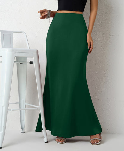 Women's Elegant Satin Maxi Skirt – Flared A-Line Long Skirt in 21 Colors