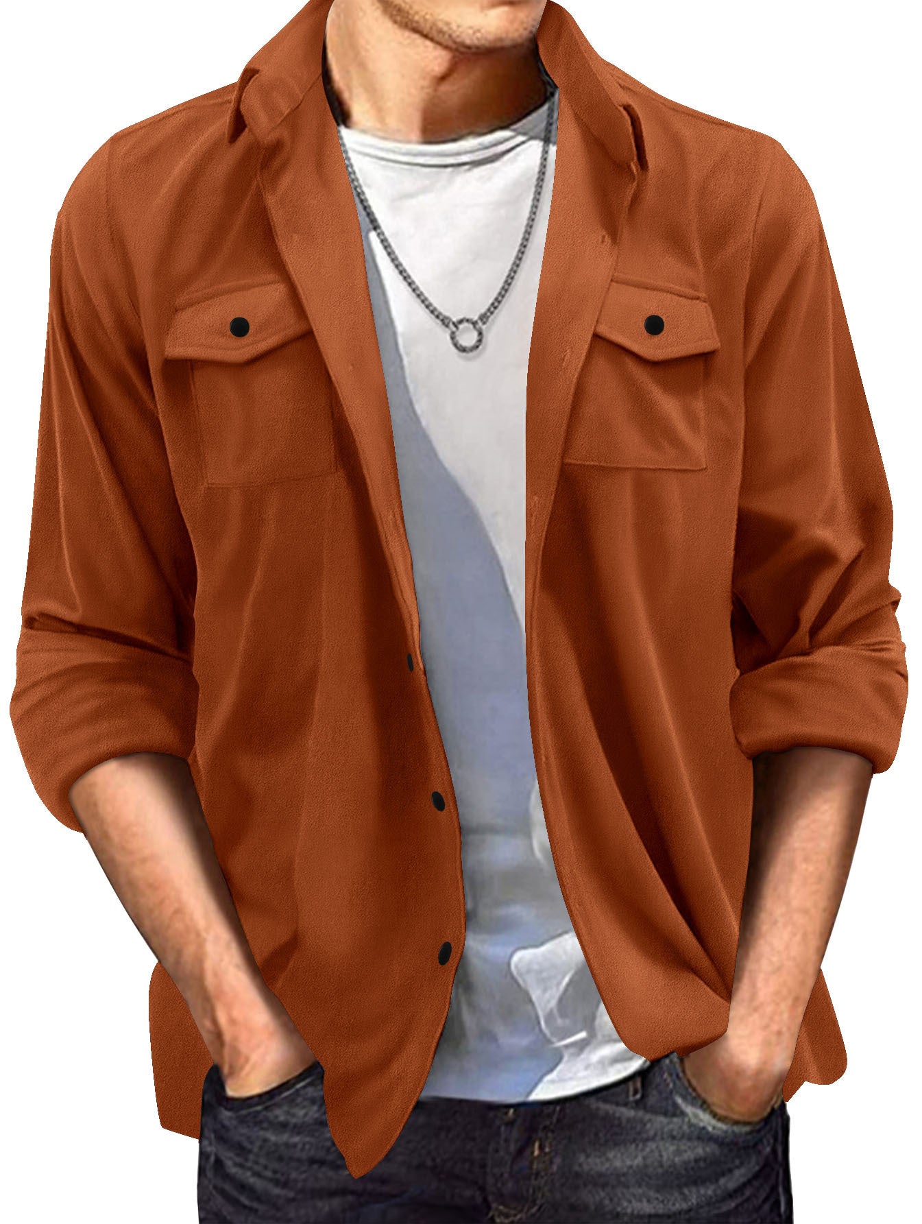 Men's Suede Lapel Jacket | Casual Loose-Fit Outerwear