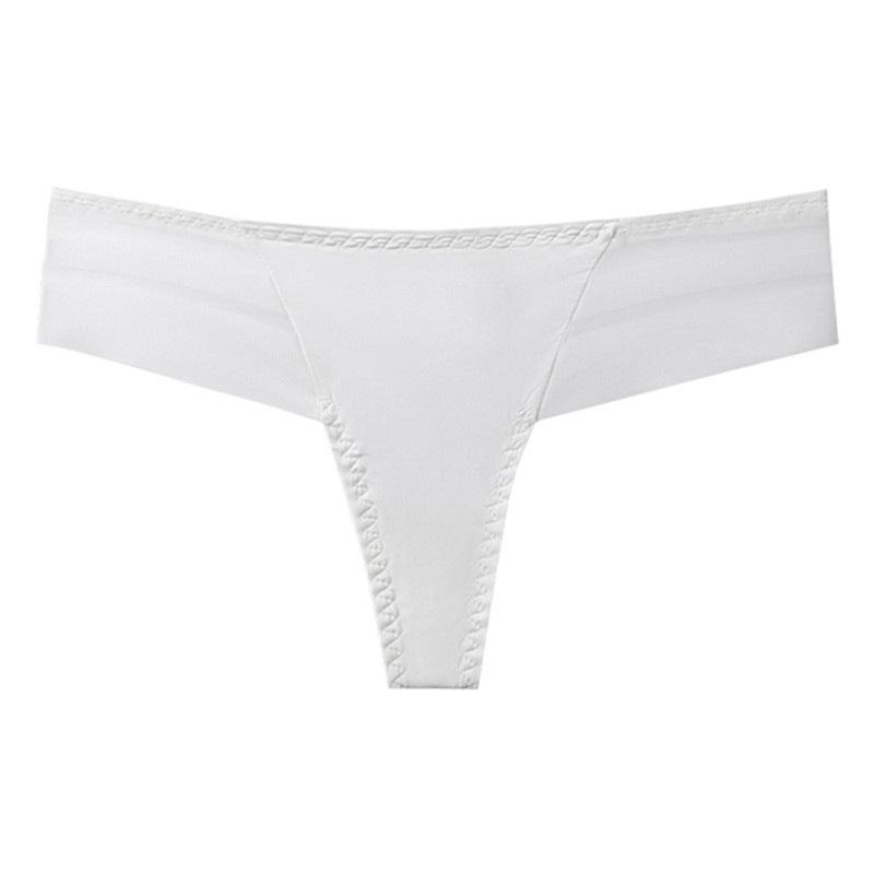 Women's Lace Edge Seamless Low-Rise T-Back Thong