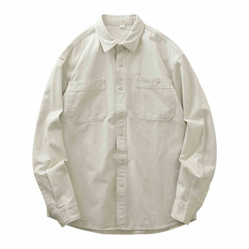 Men's 100% Cotton Retro Lapel Shirt Jacket