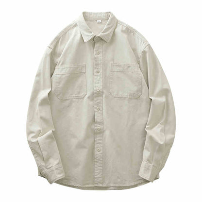 Men's 100% Cotton Retro Lapel Shirt Jacket