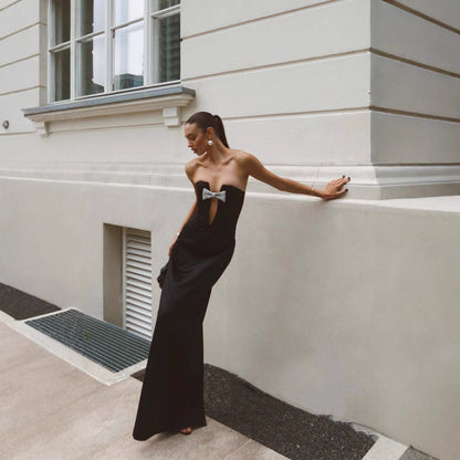 Women's Off-Shoulder Backless Deep V Bandeau Sequin Party Dress – Slim-Fit Fairy Dress