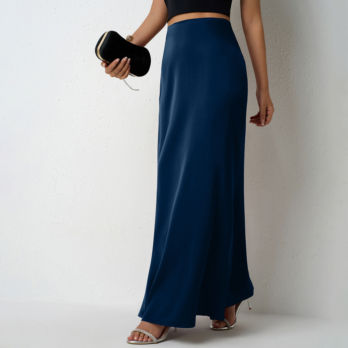 Women's Elegant Satin Maxi Skirt – Flared A-Line Long Skirt in 21 Colors