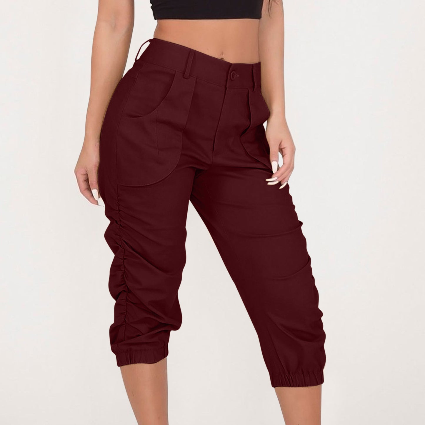 Women's Cropped Harem Pants – Relaxed Casual Style