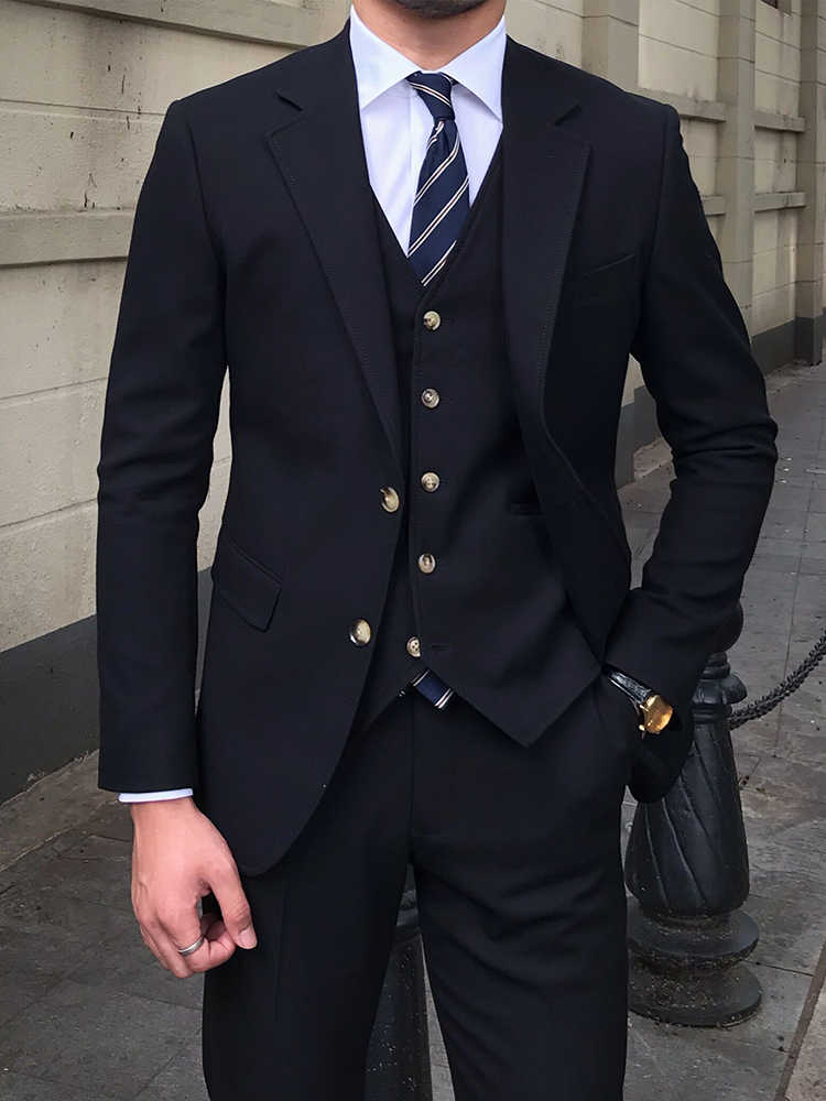 Men's Premium 3-Piece Slim Fit Suit – Jacket, Vest & Trousers Set