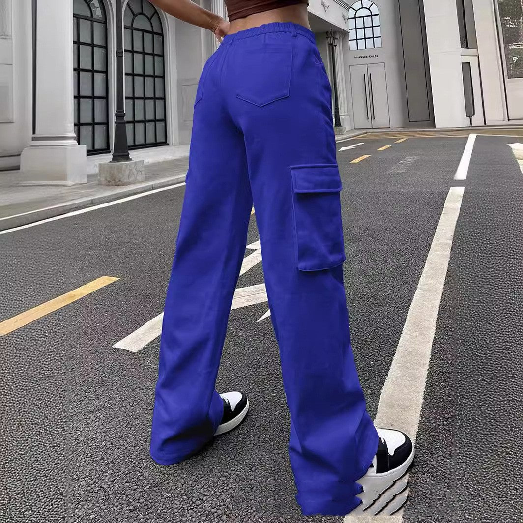 Women's Loose Casual Multi-Pocket Pants – Mid-Waist Cotton Trousers XS–4XL