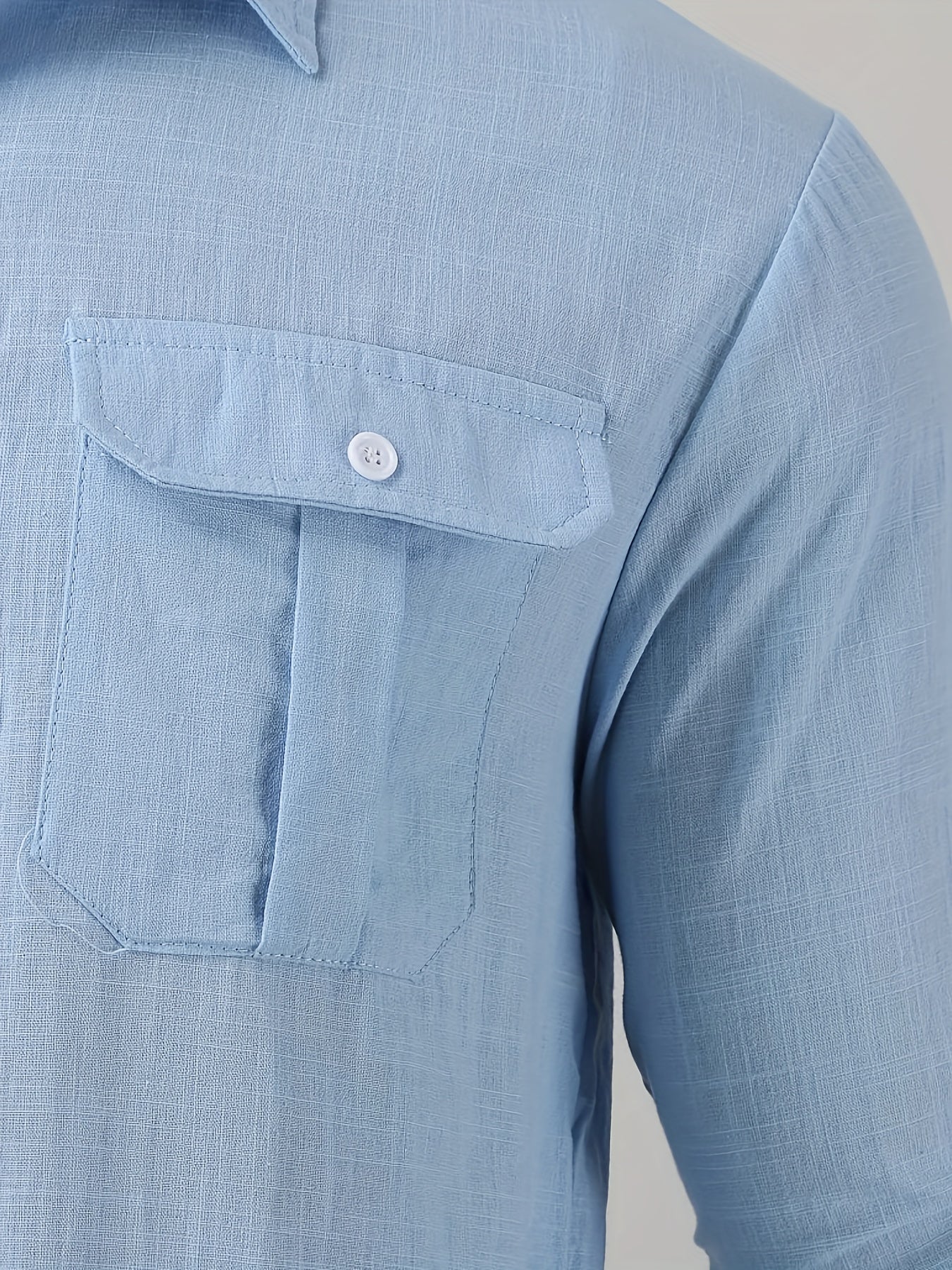 Men's Cotton Linen Long Sleeve Shirt | Casual Button-Down