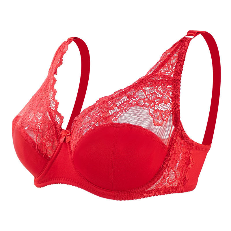 Women's Lace Gathering Bra with Chest Pad & Underwire