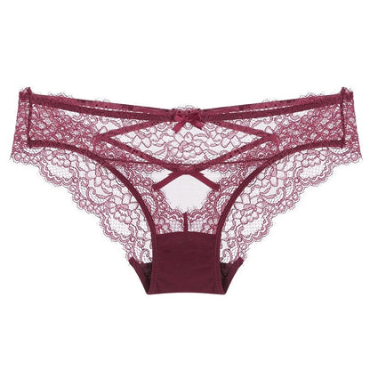 Women's Cross Hollow Lace Low-Waist Briefs