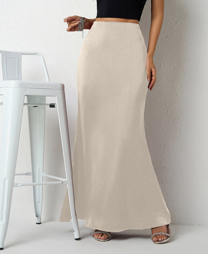Women's Elegant Satin Maxi Skirt – Flared A-Line Long Skirt in 21 Colors