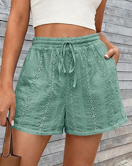 Women's Drawstring Capri Beach Shorts – Elastic Waist Casual Polyester S–2XL