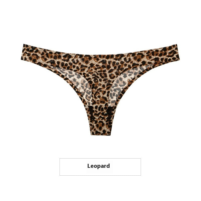 Women's Ice Silk Seamless Thong Underwear – No-Show Low-Rise T-Back | M–XXL