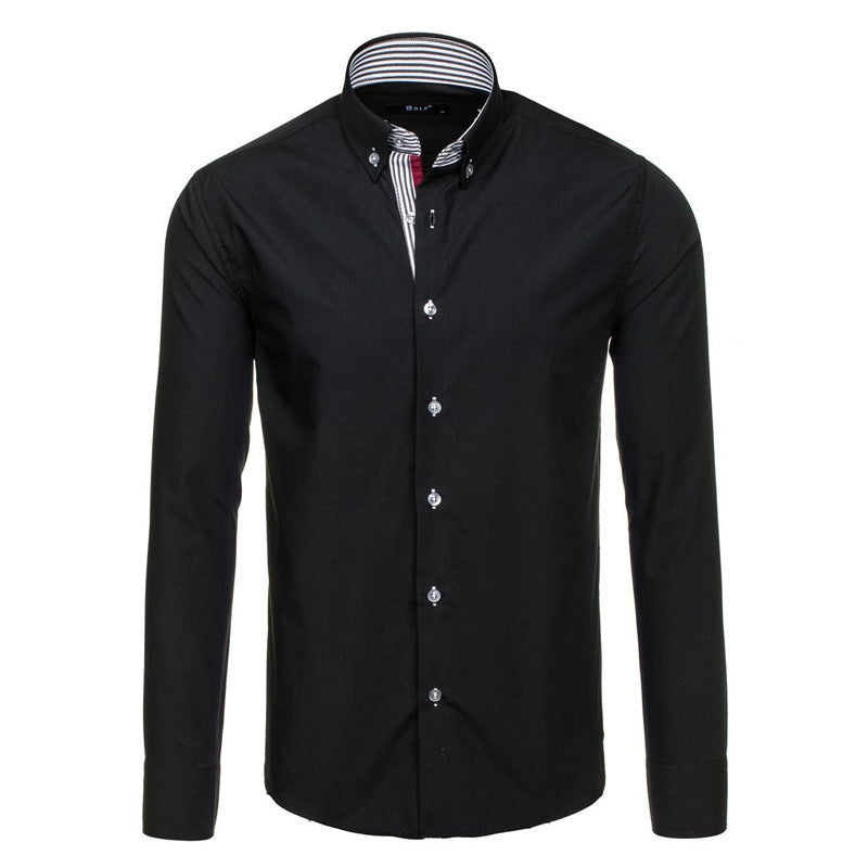 Men's Slim Fit Cotton Long Sleeve Shirt