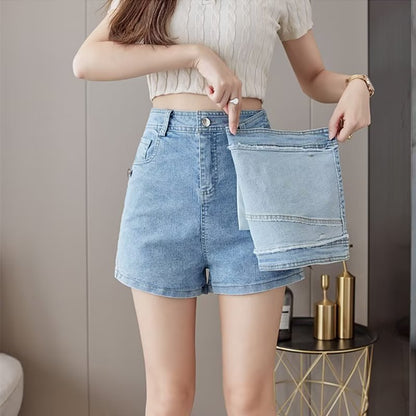 Women's High-Waist Denim-Inspired Cropped Straight-Leg Pants – Distressed Streetwear Blue, Pink & Black S–5XL