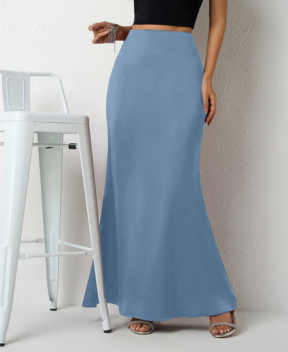 Women's Elegant Satin Maxi Skirt – Flared A-Line Long Skirt in 21 Colors