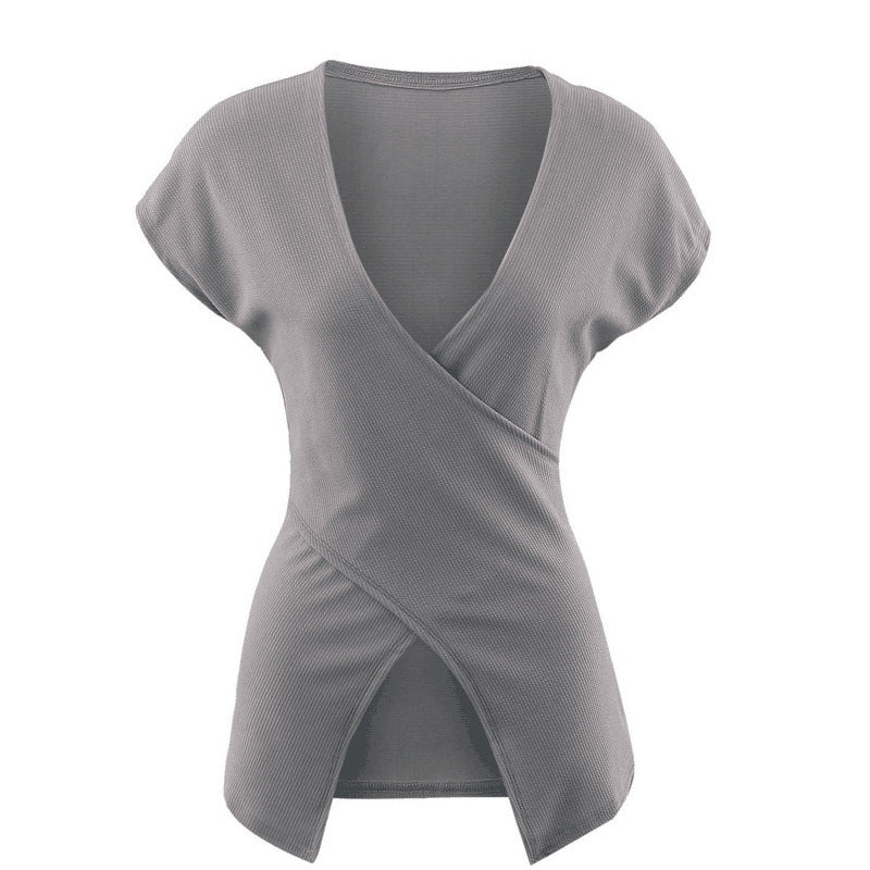 Women's Deep V-Neck Sleeveless Slim Fit Top – Elegant Office Style in White & Light Gray (S-XXL)