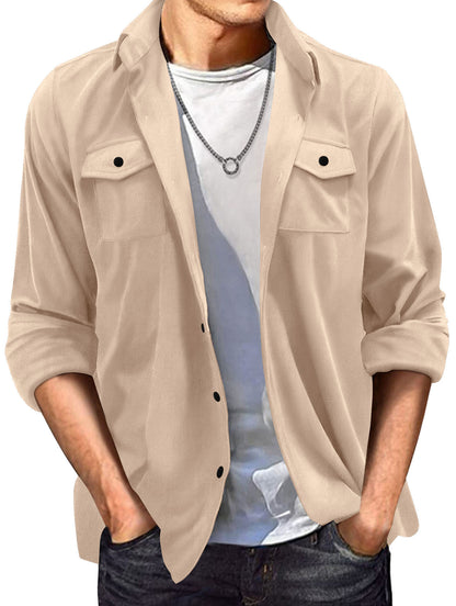 Men's Suede Lapel Jacket | Casual Loose-Fit Outerwear