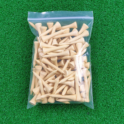 Wooden Golf Tees – 100-Pack, 4 Sizes (42mm–83mm), Mixed Color & Varnish Finish