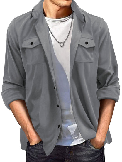 Men's Suede Lapel Jacket | Casual Loose-Fit Outerwear
