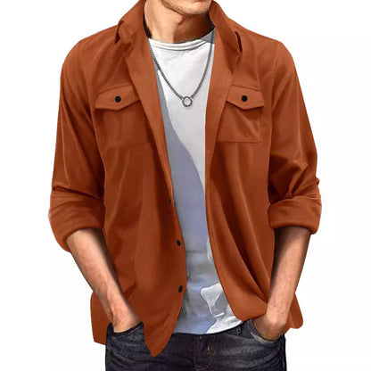 Men's Suede Lapel Jacket | Casual Loose-Fit Outerwear