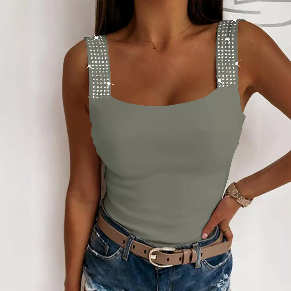 Women's Metal Eyelet Print Sleeveless Vest – Casual Pullover in 4 Colors (S-XL)