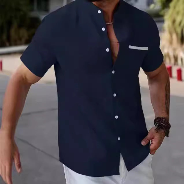 Men's 3D Graphic Print Stretch Short Sleeve Shirt