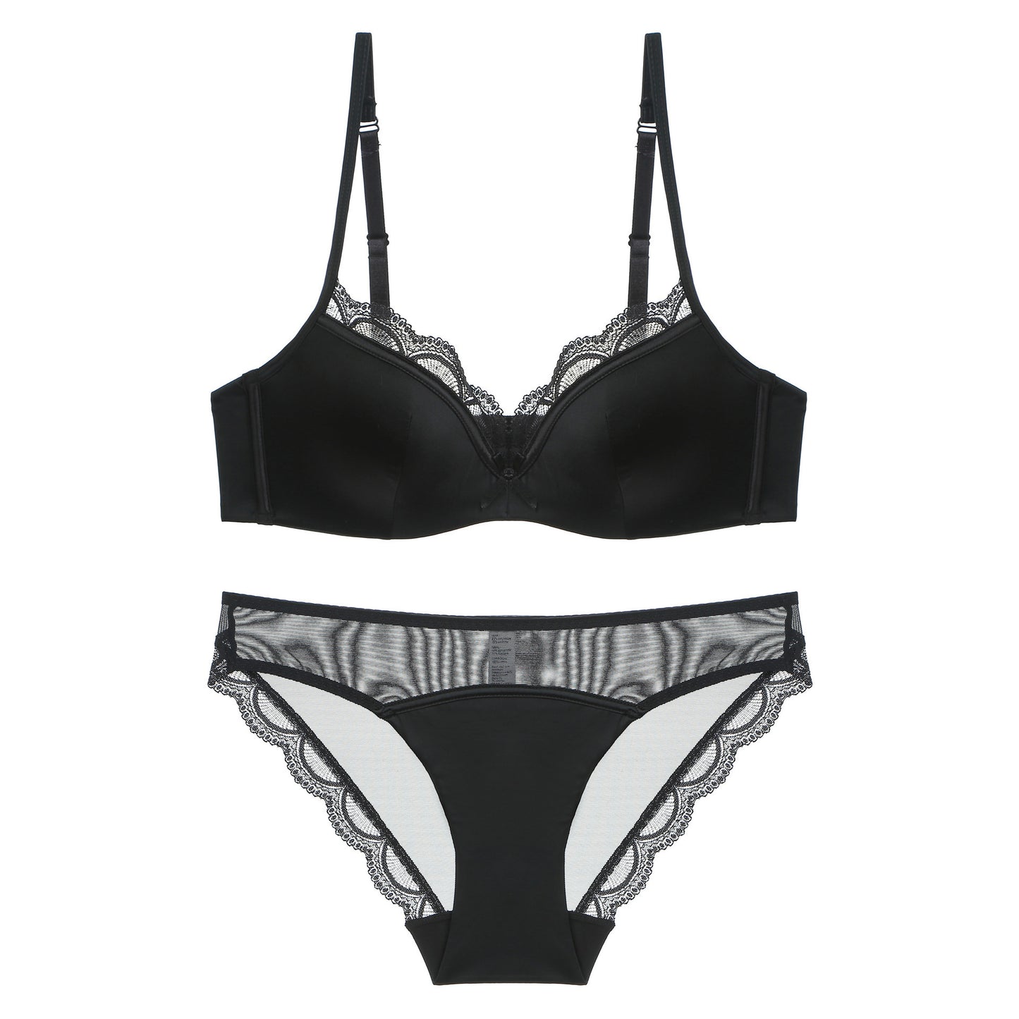 Women's Glossy Lace Bra & Panty Set – 3/4 Cup Lifting Lingerie | 70A–85C