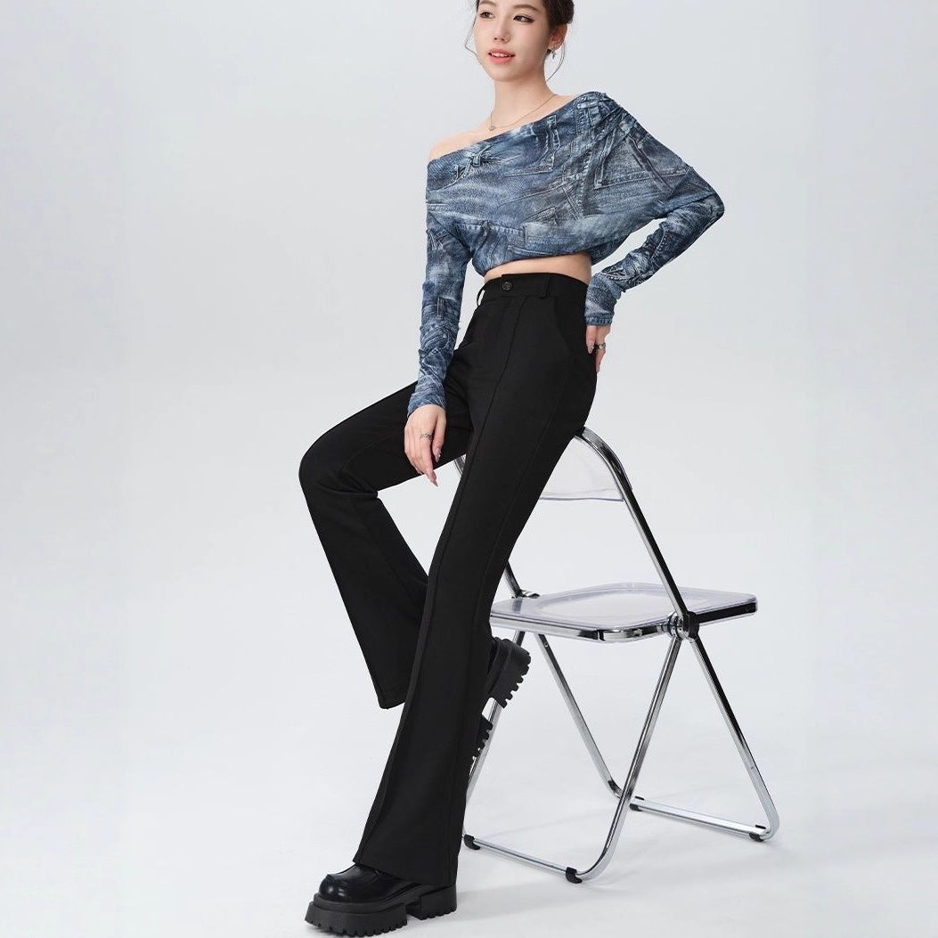 Women's High-Waist Anti-Wrinkle Flared Bootcut Pants