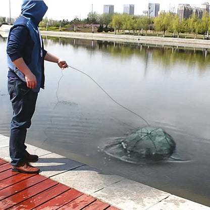 Folding Fishing Trap Net – 6-Sided Automatic Pop-Up Bait Trap for Fish, Shrimp, Crab & Lobster