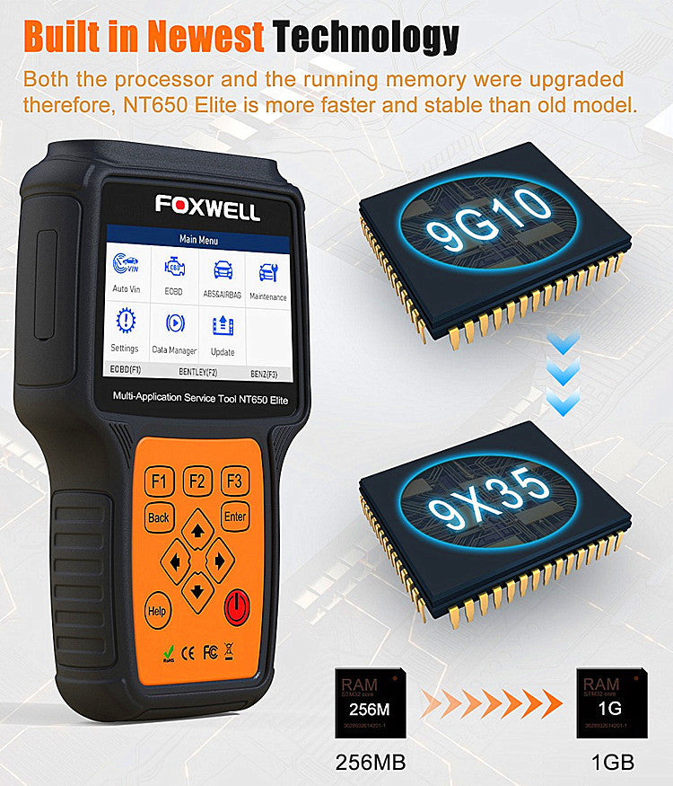 NT650 Elite OBD2 Automotive Scanner – ABS, SRS, DPF, EPB, Oil Reset & More