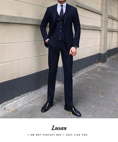 Men's Premium 3-Piece Slim Fit Suit – Jacket, Vest & Trousers Set