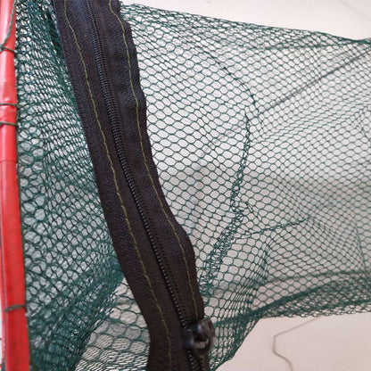 Folding Lobster & Crab Trap Cage – Two-Hole Collapsible Nylon Fishing Basket (With or Without Pipe)