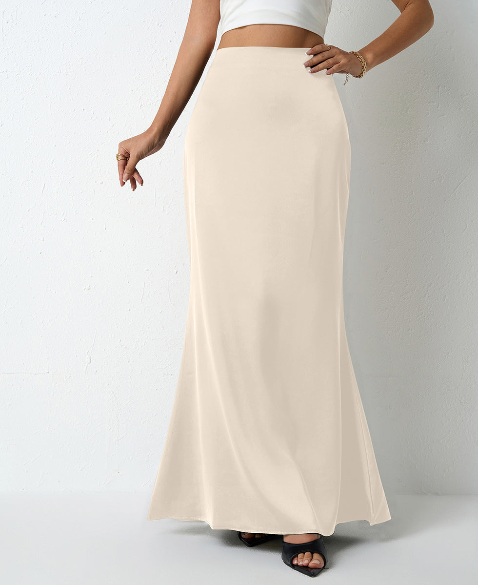 Women's Elegant Satin Maxi Skirt – Flared A-Line Long Skirt in 21 Colors