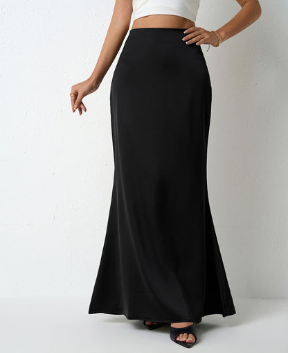 Women's Elegant Satin Maxi Skirt – Flared A-Line Long Skirt in 21 Colors
