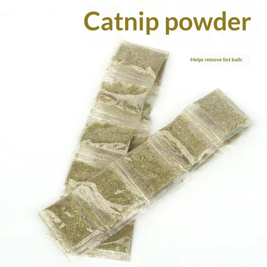 Catnip Cat Grass Snacks – Mint Powder for Hairball Removal & Oral Cleaning