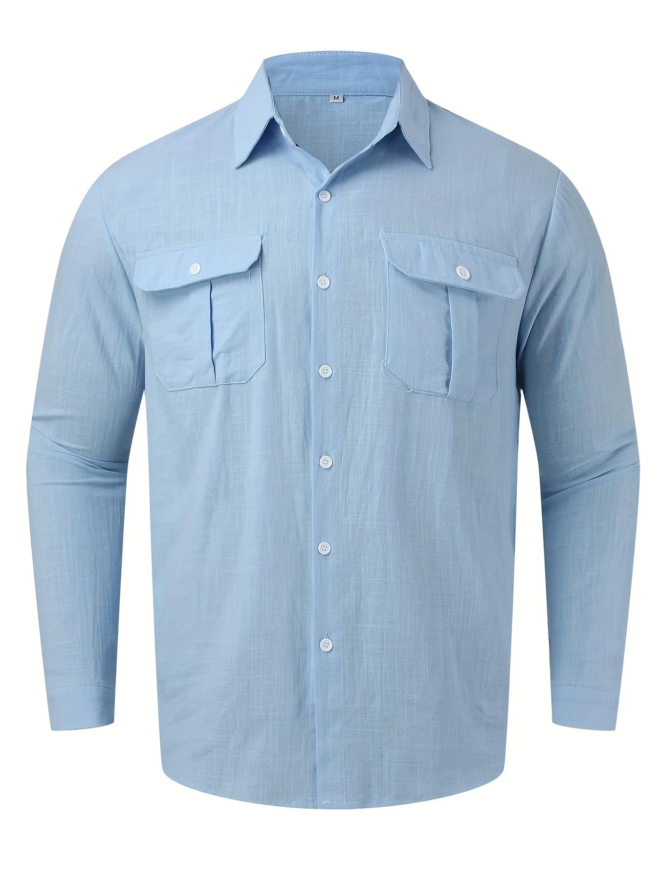 Men's Cotton Linen Long Sleeve Shirt | Casual Button-Down