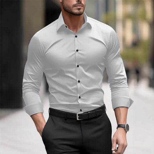 Men's Casual Long Sleeve Cardigan Shirt | Loose Fit Top