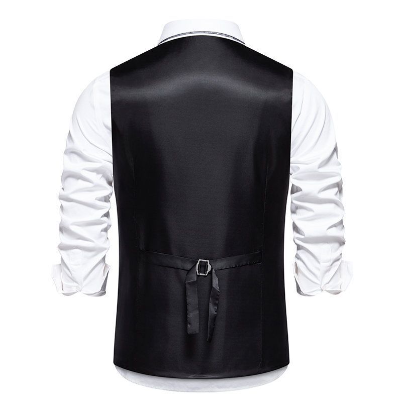 Vertical Stripe Double-Breasted Waistcoat – Slim Fit Cotton Vest for Men & Women