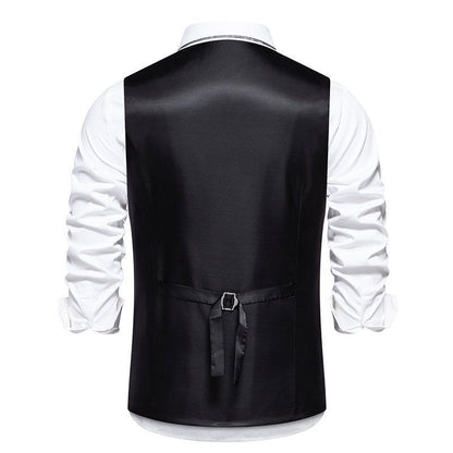 Vertical Stripe Double-Breasted Waistcoat – Slim Fit Cotton Vest for Men & Women