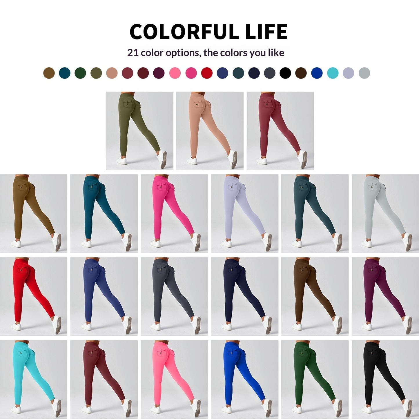 Women's High-Waist Butt-Lifting Yoga Workout Tights