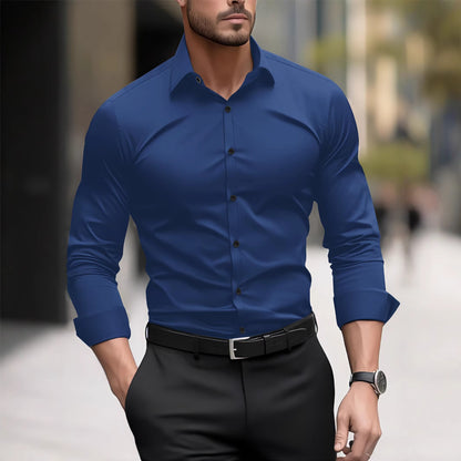 Men's Casual Long Sleeve Cardigan Shirt | Loose Fit Top