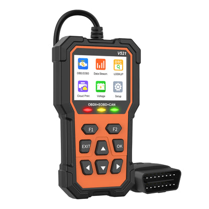 V521 OBD2 Diagnostic Scanner – Cloud Print, 11 Languages, Universal Car Fault Code Reader