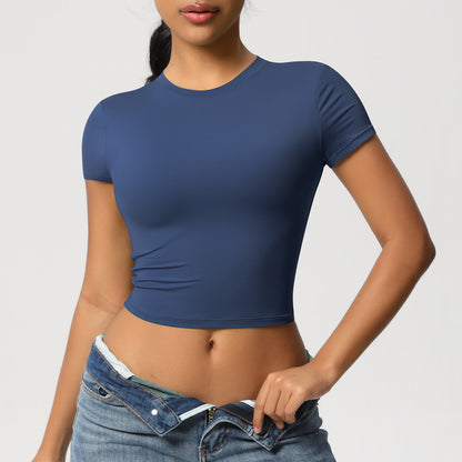 Women's Quick-Dry Tight Workout Top – Short Sleeve Athletic Shirt