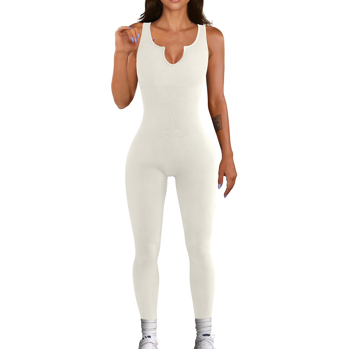 Women's Sleeveless High-Stretch Jumpsuit – Slim Fit Bodycon in 3 Colors (S-L)