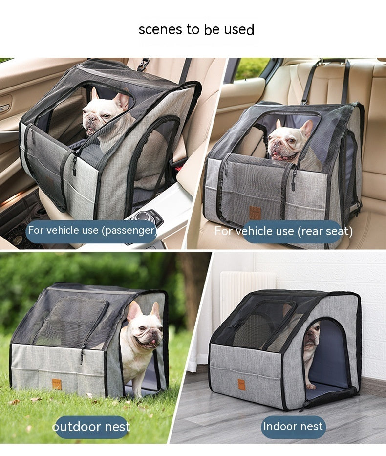 Portable Foldable Dog Cage Nest – Car & Travel Ready