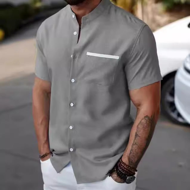 Men's 3D Graphic Print Stretch Short Sleeve Shirt