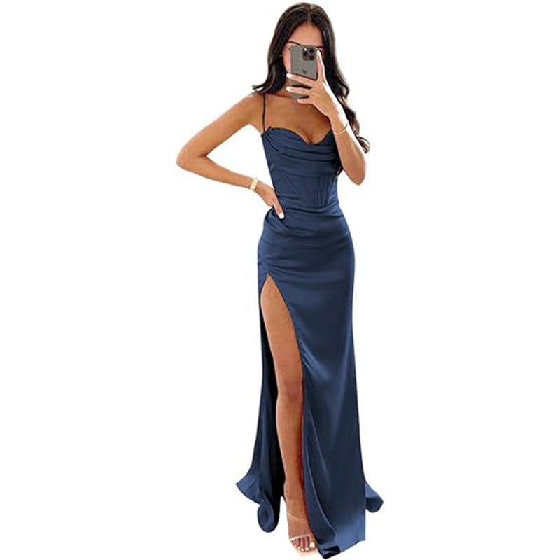 Women's Sleeveless Camisole Evening Dress – Elegant Wedding & Formal Maxi Gown