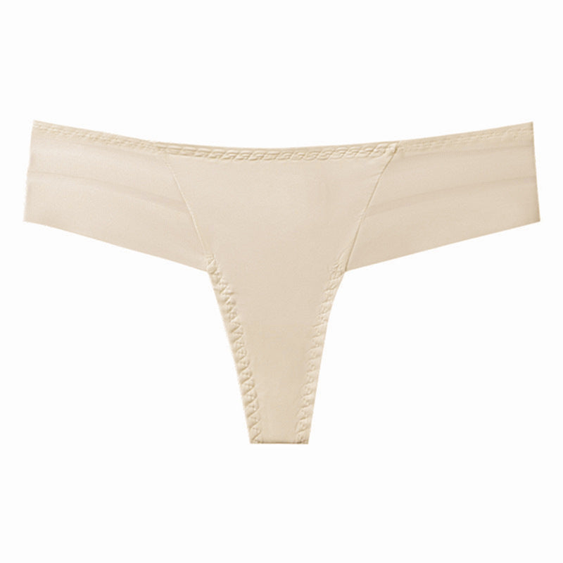 Women's Lace Edge Seamless Low-Rise T-Back Thong